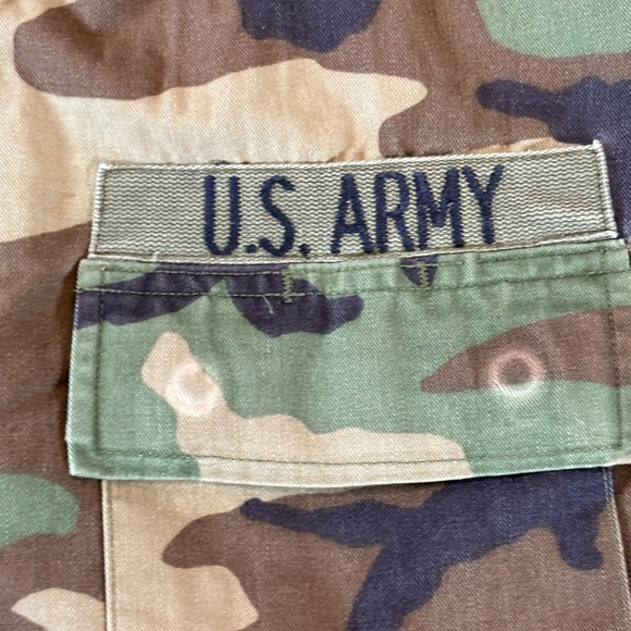 Vintage 90s Us Army Bdu Combat Coat Men’s Large Woodland Camo Forscom Patch - Picture 3 of 10